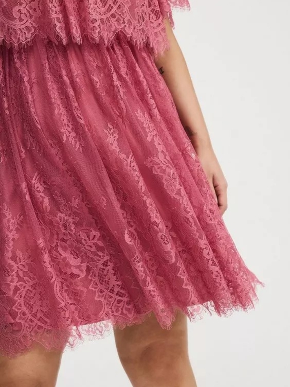 Torrid Lace Off-Shoulder Mini Dress in Dusty Rose Size 2 - Picture 5 of 7